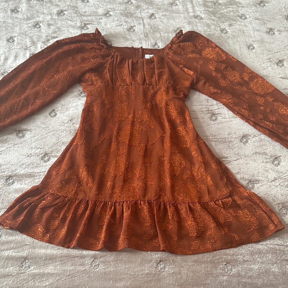 Girls Speechless Burnt Orange/Brown Dress